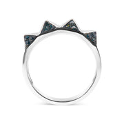 Bids.com 14K White Gold 1/4 Cttw Treated Blue Diamond Pyramid Band Ring (Blue Color, SI1-SI2 Clarity)- Size 7 Rings White Smoke 7 / White.Gold