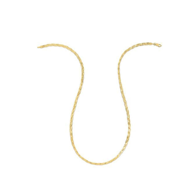 Bids.com 14k Yellow Gold Braided Herringbone Chain (3.20 mm) Necklaces White Smoke 16 / Yellow Gold,18 / Yellow Gold,20 / Yellow Gold