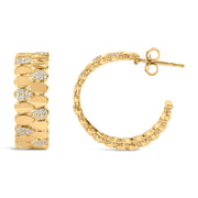 Bids.com 14K Yellow Gold Plated .925 Sterling Silver 3/8 Cttw Diamond Pave Pear Link J Hoop Earrings (H-I Color, I1-I2 Clarity) Earrings White Smoke Yellow.Sterling Silver / 0.385