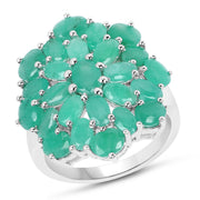 Bids.com 5.88 Carat Genuine Emerald .925 Sterling Silver Ring Rings White Smoke size 7.00,size 5.00,size 6.00,size 8.00,size 9.00,size 10.00,size 12.50