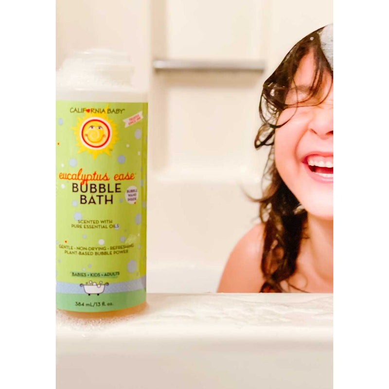 California Baby Eucalyptus Ease™ Bubble Bath Bubble Bath Antique White 13oz/384mL,64oz/half gallon,2oz/59mL