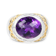 Bids.com 6.92 Carat Genuine Amethyst .925 Sterling Silver Ring Rings White Smoke size 6.00,size 8.00,size 7.00