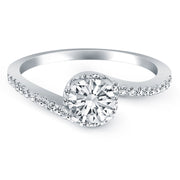 Bids.com 14k White Gold Bypass Swirl Diamond Halo Engagement Ring Rings White Smoke 4 / White Gold,4.5 / White Gold,5 / White Gold,5.5 / White Gold,6 / White Gold,6.5 / White Gold,7 / White Gold,7.5 / White Gold,8 / White Gold,8.5 / White Gold,9 / White Gold
