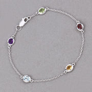 Bids.com 1.83 Carat Genuine Multi Stones .925 Sterling Silver Bracelet Bracelets Dark Gray size 8.00