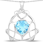 Bids.com 11.50 Carat Genuine Swiss Blue Topaz .925 Sterling Silver Pendant Pendants White Smoke