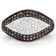Bids.com 0.50 Carat Genuine Champagne Diamond and White Diamond .925 Sterling Silver Ring Rings White Smoke size 6.00,size 7.00,size 8.00,size 9.00,size 8.50