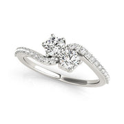 Bids.com Curved Band Two Stone Diamond Ring in 14k White Gold (3/4 cttw) Rings White Smoke 3 / White Gold,3.5 / White Gold,4 / White Gold,4.5 / White Gold,5 / White Gold,5.5 / White Gold,6 / White Gold,6.5 / White Gold,7 / White Gold,7.5 / White Gold,8 / White Gold,8.5 / White Gold,9 / White Gold,One / White Gold