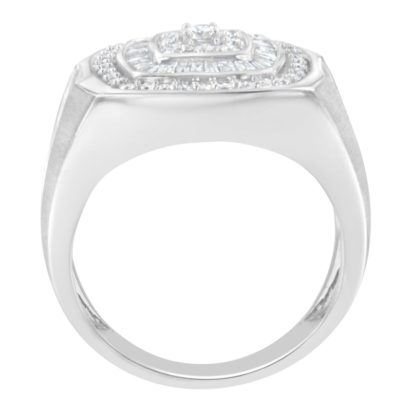 Bids.com 14K White Gold Men's 1 CTTW Diamond Band Ring Rings White Smoke 10 / White.Gold,10.5 / White.Gold,9.5 / White.Gold