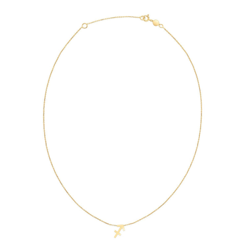 Bids.com 14K Yellow Gold Sagittarius Necklace Necklaces White Smoke 18 / Yellow Gold