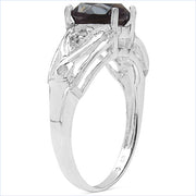 Bids.com 2.59 Carat Genuine Smoky Quartz & White Topaz .925 Sterling Silver Ring Rings White Smoke size 6.00,size 8.00,size 7.00,size 9.00,size 5.00