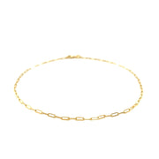 Bids.com 14K Yellow Gold Fine Paperclip Anklet (1.5mm) Accessories White Smoke 10 / Yellow Gold