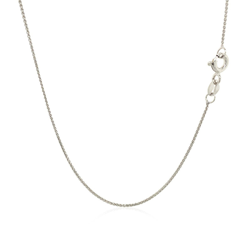 Bids.com 14k White Gold Diamond Cut Round Wheat Chain 0.6mm Necklaces White Smoke 16 / White Gold,18 / White Gold,20 / White Gold,One / White Gold