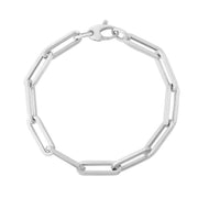 Bids.com 14K White Gold Extra Wide Paperclip Chain Bracelet Bracelets White Smoke 7.5 / White Gold