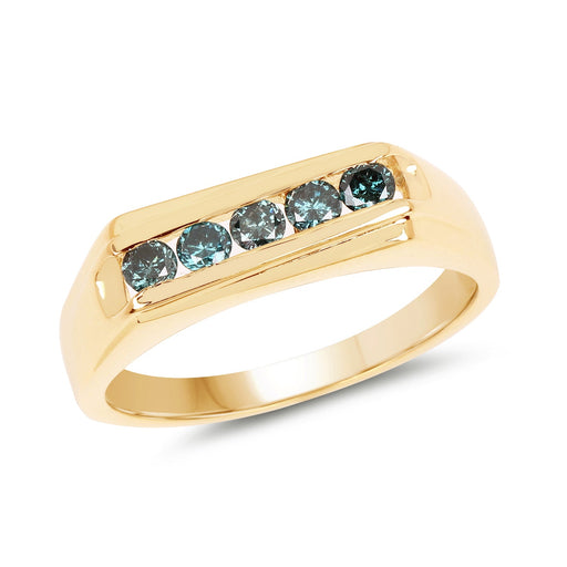 Bids.com 14K Yellow Gold Plated 0.35 Carat Genuine Blue Diamond .925 Sterling Silver Ring Rings White Smoke size 9.00,size 9.50,size 6.00,size 7.00,size 8.00