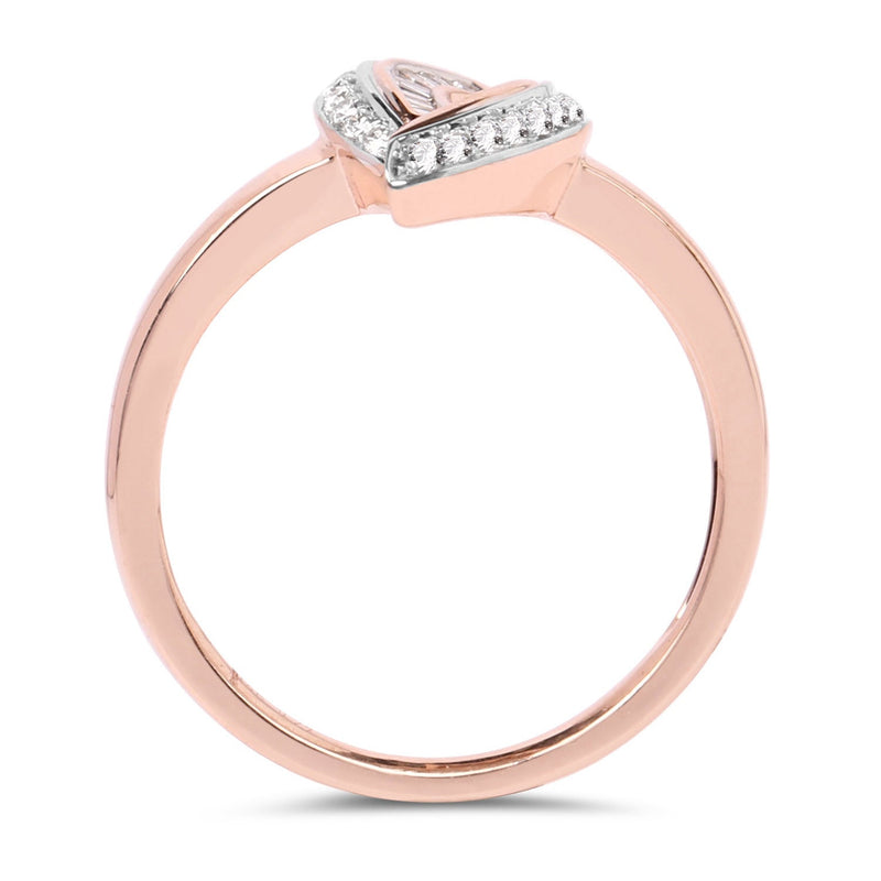 Bids.com 0.29 Carat Genuine White Diamond 14K Rose Gold Ring (E-F Color, SI1-SI2 Clarity) Rings White Smoke size 7.50,size 7.00