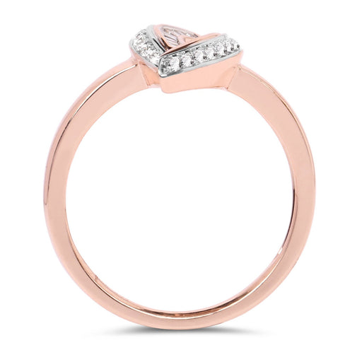 Bids.com 0.29 Carat Genuine White Diamond 14K Rose Gold Ring (E-F Color, SI1-SI2 Clarity) Rings White Smoke size 7.50,size 7.00