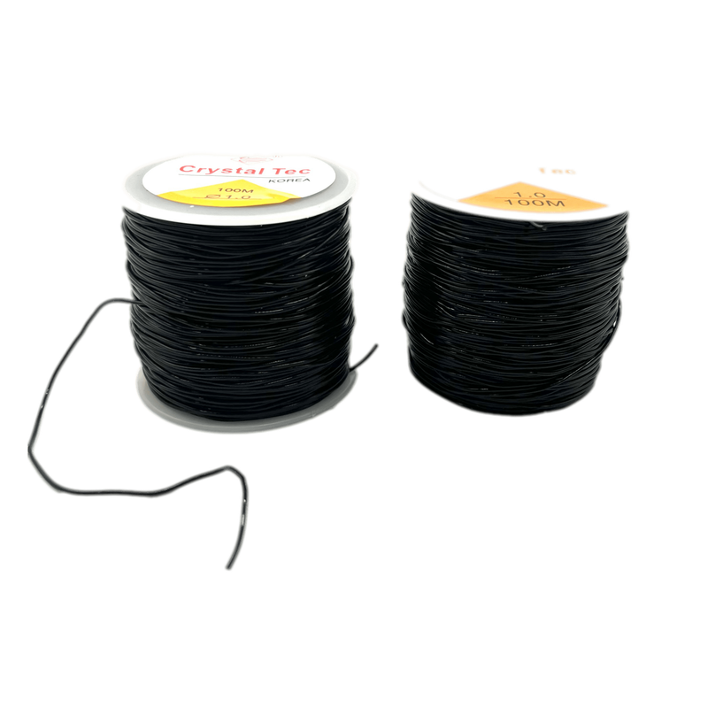 VIP Extensions Elastic Weaving Thread, Black, 100 Meters Hair Extension Accessories White Smoke 1 mm