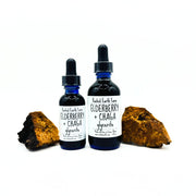 Rooted Earth Farm + Apothecary Elderberry and Chaga Glycerite Tinctures + Capsules White Smoke 1 oz,2 oz