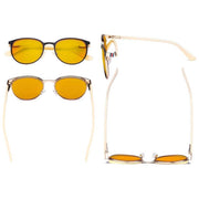 eyekeeper.com Oval Metal Blue Light Blocking Eyeglasses LX19004-BB90 Eyeglasses White Smoke Black Gold / without magnification,Black Gunmetal / without magnification,Red / without magnification