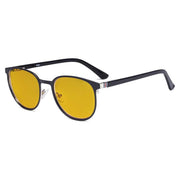 eyekeeper.com Oval Metal Blue Light Blocking Eyeglasses LX19004-BB90 Eyeglasses Dark Slate Gray Black Gunmetal / without magnification