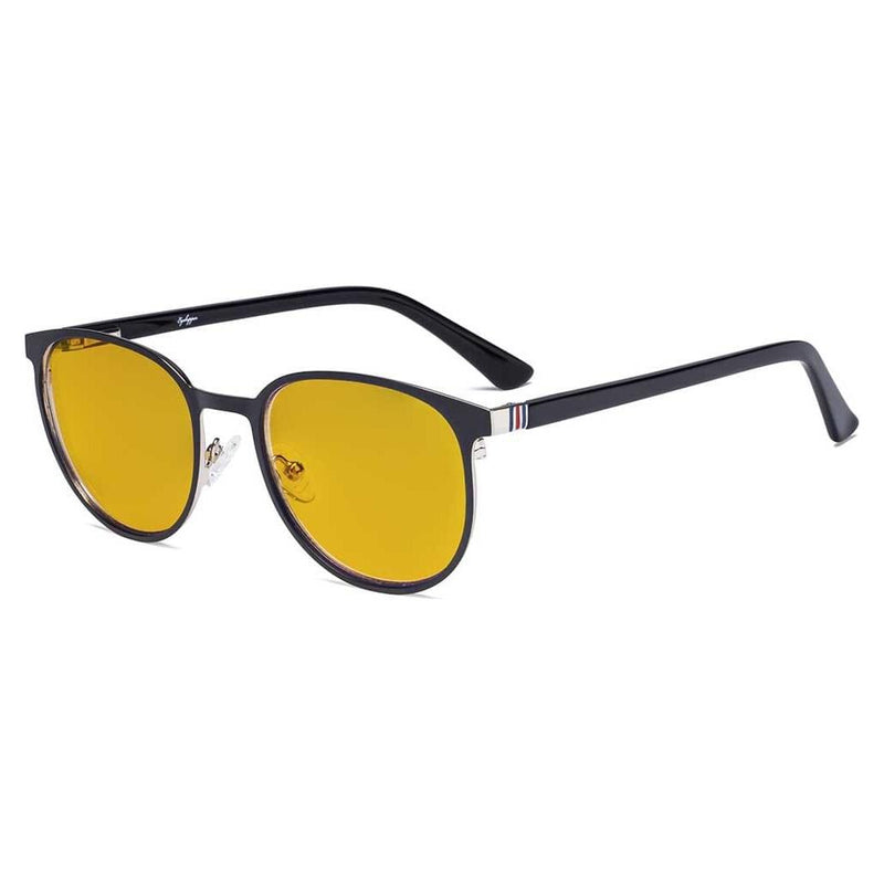 eyekeeper.com Oval Metal Blue Light Blocking Eyeglasses LX19004-BB90 Eyeglasses Dark Slate Gray Black Gunmetal / without magnification