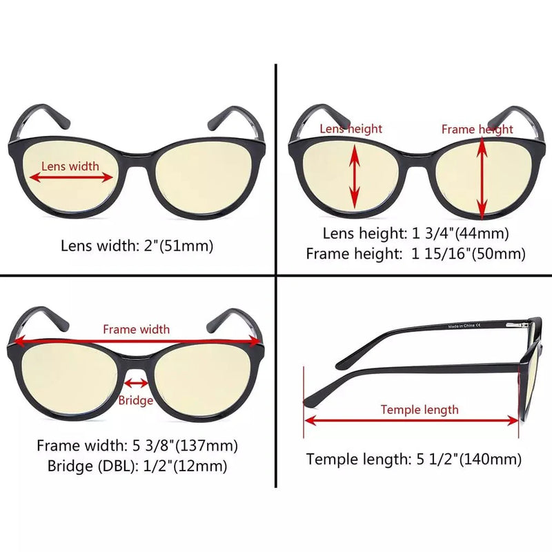eyekeeper.com Oval Blue Light Blocking Eyeglassess BC1904-BB60 Eyeglasses White Smoke Black / without magnification,Grey / without magnification