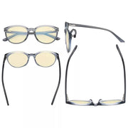 eyekeeper.com Oval Blue Light Blocking Eyeglassess BC1904-BB60 Eyeglasses White Smoke Black / without magnification,Grey / without magnification