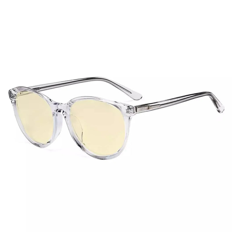 eyekeeper.com Oval Blue Light Blocking Eyeglassess BC1904-BB60 Eyeglasses White Smoke Black / without magnification,Grey / without magnification
