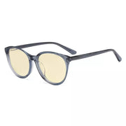 eyekeeper.com Oval Blue Light Blocking Eyeglassess BC1904-BB60 Eyeglasses White Smoke Grey / without magnification