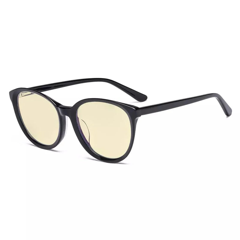eyekeeper.com Oval Blue Light Blocking Eyeglassess BC1904-BB60 Eyeglasses White Smoke Black / without magnification
