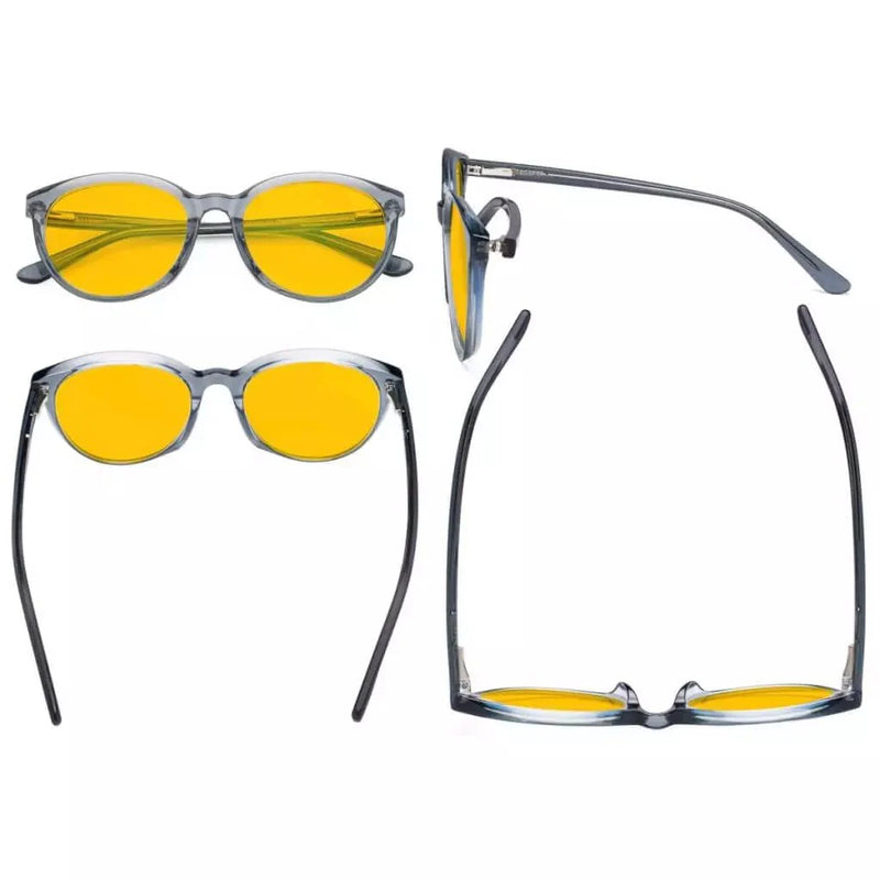 eyekeeper.com Oval Blue Light Blocking Eyeglassess BC1904-BB90 Eyeglasses White Smoke Black / without magnification,Grey / without magnification