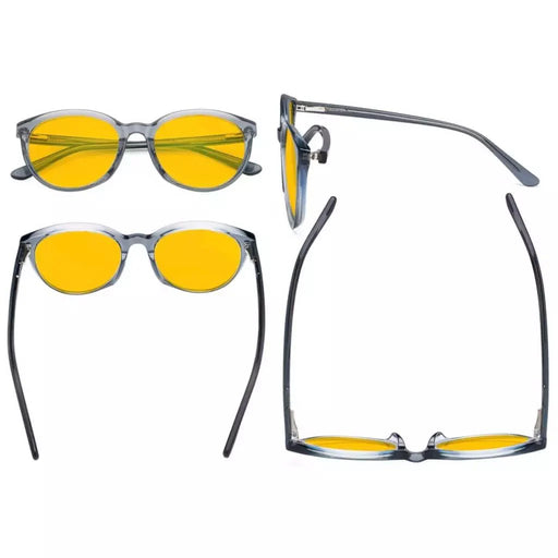 eyekeeper.com Oval Blue Light Blocking Eyeglassess BC1904-BB90 Eyeglasses White Smoke Black / without magnification,Grey / without magnification