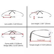 eyekeeper.com Rimless Reading Glasses Rectangle Readers R1509 Eyeglasses White Smoke Black / without magnification,Black / +0.50,Black / +0.75,Black / +1.00,Black / +1.25,Black / +1.50,Black / +1.75,Black / +2.00,Black / +2.25,Black / +2.50,Black / +2.75,Black / +3.00,Grey lens / without magnification,Grey lens / +0.50,Grey lens / +0.75,G
