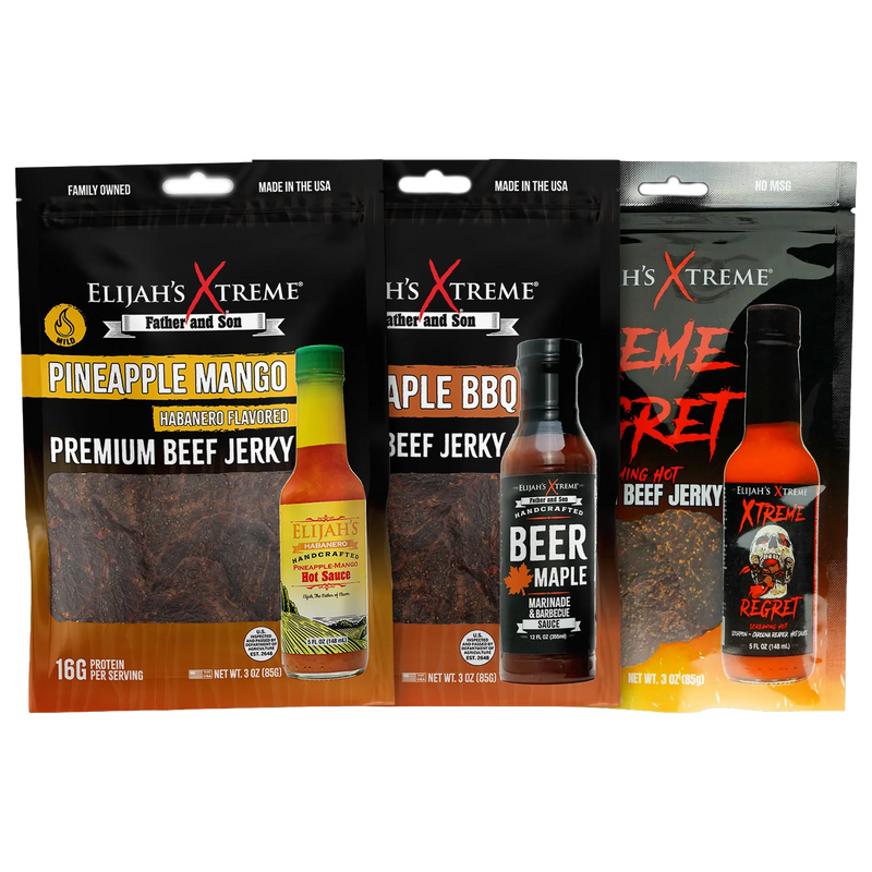 Elijah's Xtreme Beef Jerky Trio Pack Beef Jerky Black