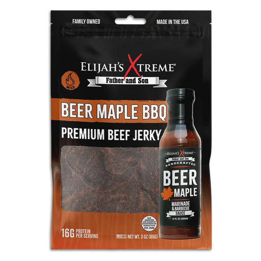 Elijah's Xtreme Beer Maple BBQ Beef Jerky Beef Jerky Black