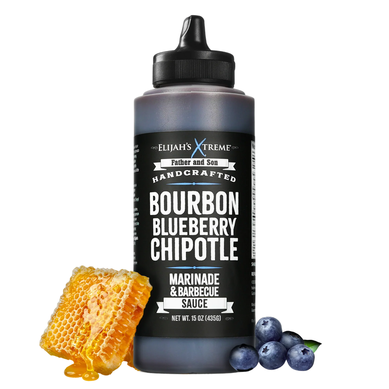Elijah's Xtreme Bourbon Blueberry Chipotle BBQ Sauce & Marinade BBQ Sauce Black