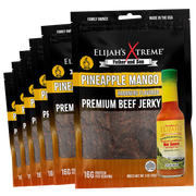 Elijah's Xtreme Pineapple-Mango Habanero Beef Jerky - 6 bags (1lb) Beef Jerky Black