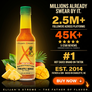 Elijah's Xtreme Pineapple-Mango Habanero Hot Sauce Hot Sauce Black