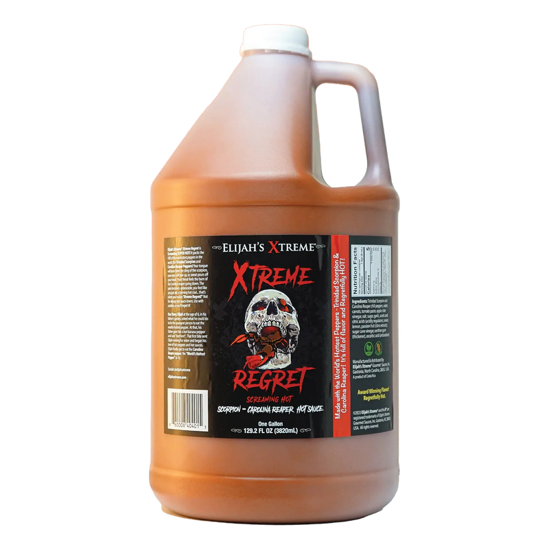 Elijah's Xtreme Xtreme Regret Hot Sauce Gallon (128oz) Hot Sauce Black