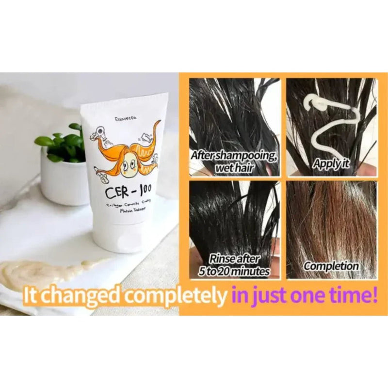 AsiaBeautyMall Elizavecca CER-100 Collagen Ceramide Coating Protein Treatment Hair Treatment Gray