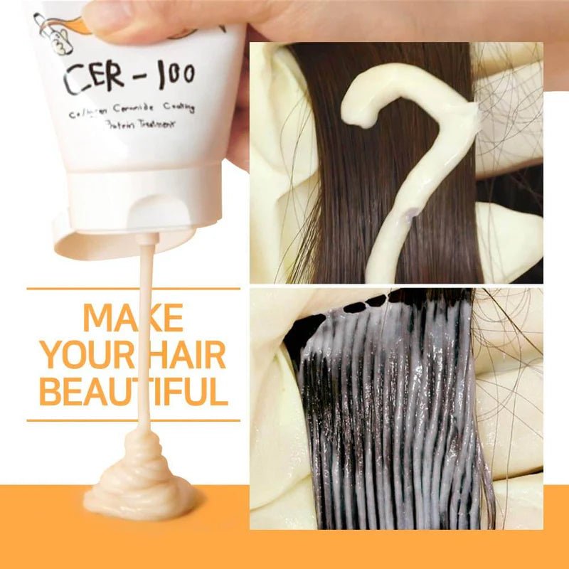 AsiaBeautyMall Elizavecca CER-100 Collagen Ceramide Coating Protein Treatment Hair Treatment White Smoke