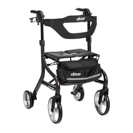 RIO Medical Supplies Nitro Sprint Rollator Rolling Walker, Tall, Black White Smoke
