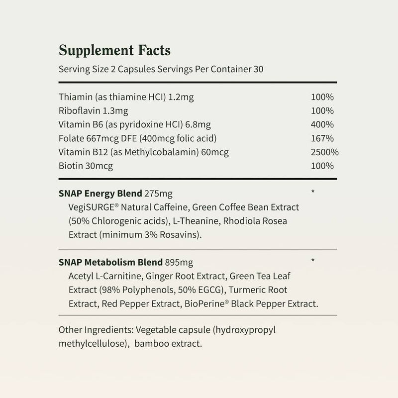 Snap Supplements Energy & Metabolism - Buy 2, Get 1 Free Lavender