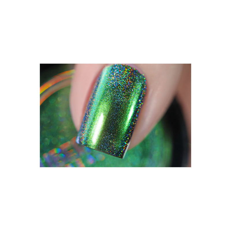UberChic Beauty Chameleon Holographic Nail Powder: Emerald Isle Powder Dim Gray