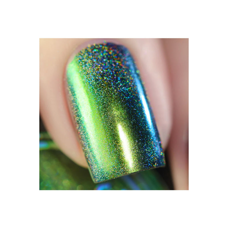 UberChic Beauty Chameleon Holographic Nail Powder: Emerald Isle Powder Rosy Brown