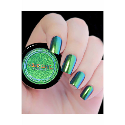 UberChic Beauty Chameleon Nail Powder: Emerald Isle Powder Gray