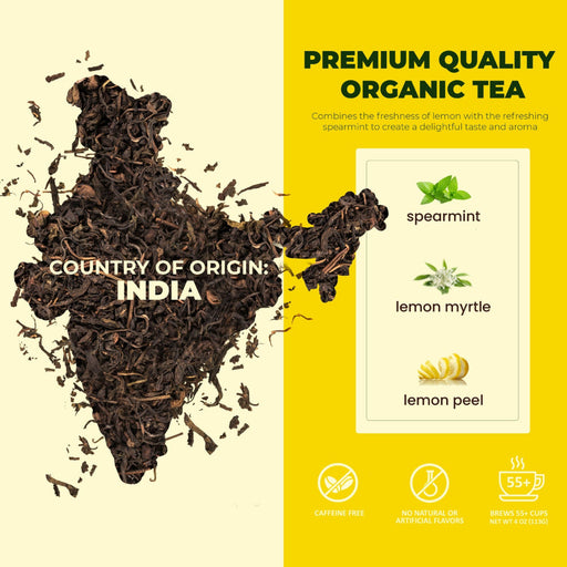 Gardenika Shop Lemon Spearmint Tea, Refreshing Herbal Blend - Organic & Kosher Loose Leaf Tea Beige