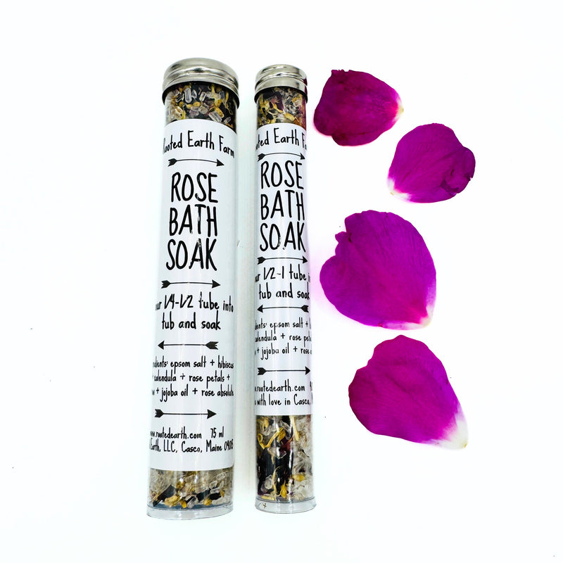 Rooted Earth Farm + Apothecary Rose Bath Soak Bath Teas + Soaks White Smoke 40 ml,75 ml