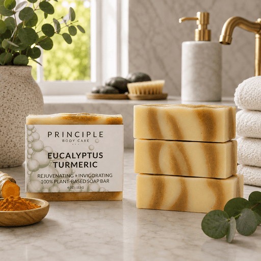 P R I N C I P L E Eucalyptus + Turmeric Soap Bar Soap Rosy Brown