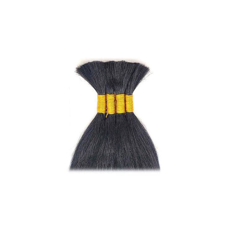 VIP Extensions Eve Hair Cleopatra Wet and Wavy 100% Human Hair Remy Bulk 22" Hair Extension White Smoke 1B